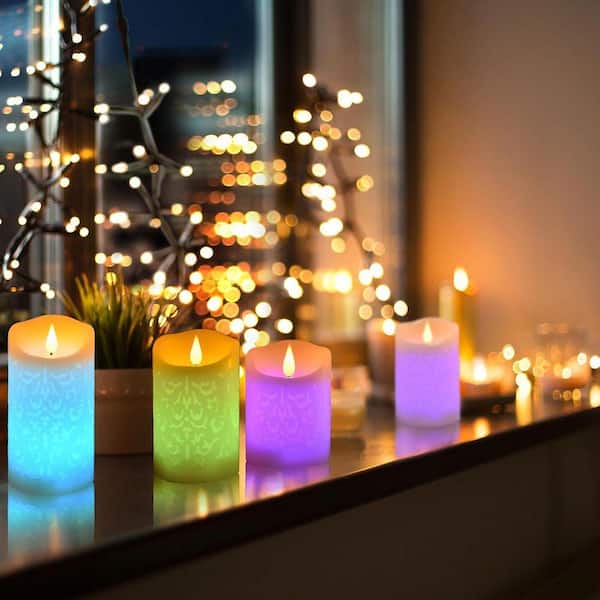 3-Pack Multi-Colored LED Flameless Candles: Remote Control with