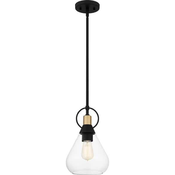 Singh 1-Light Matte Black Shaded Mini Pendant Light