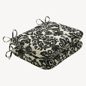 18.5 x 15.5 Outdoor Dining Chair Cushion in Black/Ivory (Set of 2)