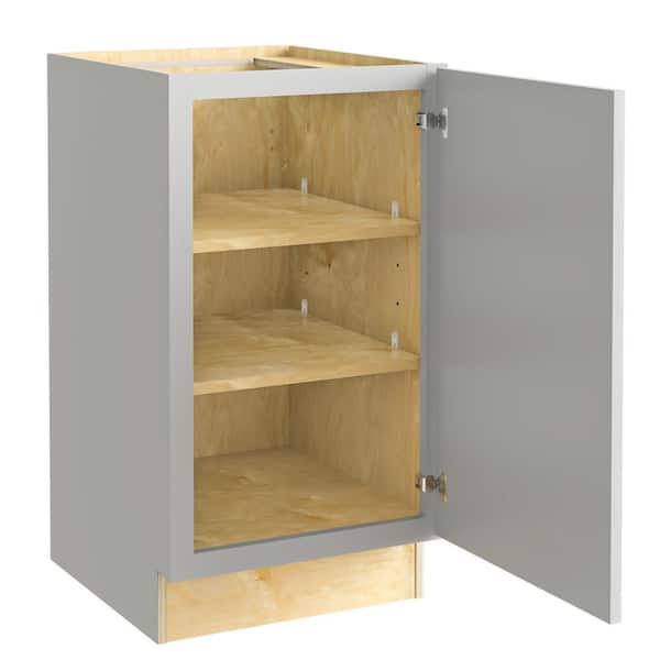 Home Decorators Collection Grayson 18 in. W x 21 in. D x 34.5 in. H Assembled Plywood Full Height Door Base Bath Cabinet in Pearl Gray RH