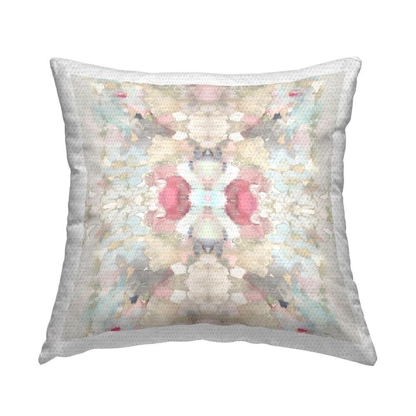 Soft Pastel Geometric Shapes Multi-Color Square Outdoor Throw Pillow