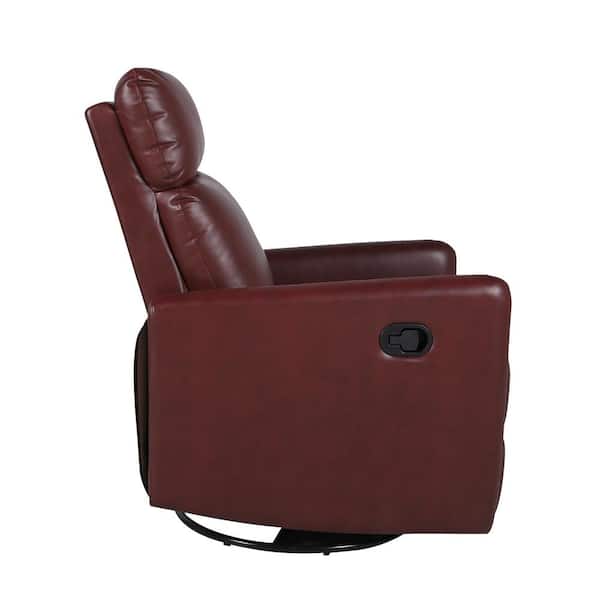 JAYDEN CREATION Ema Burgundy Manual Ergonomic Swivel Recliner