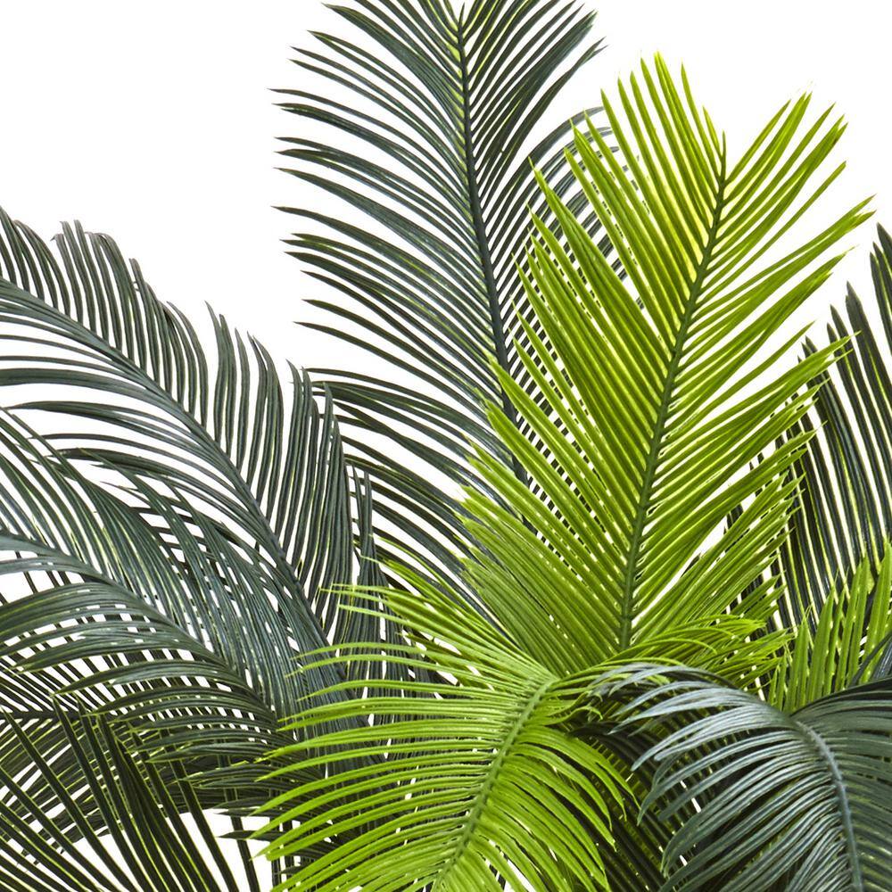 Nearly Natural 3-ft Green Silk Palm Tree in Black Pot