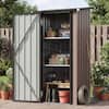Sizzim 35 in. W x 24 in. D x 65 in. H Brown Metal Outdoor Storage Cabinet With Adjustable 2-Shelves, Floor SM-G066-33