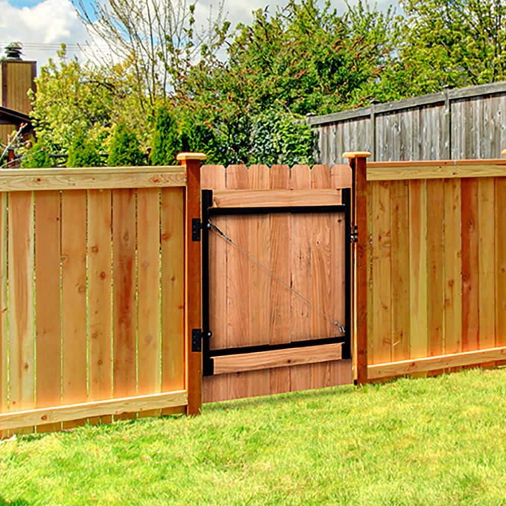 Adjustable Black Steel Frame Gate Building Kit with Hardware