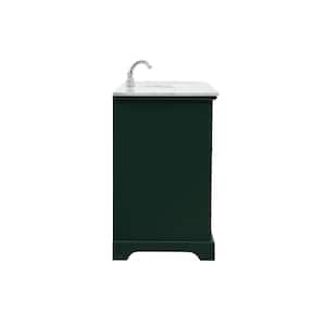 Timeless Home 60 in. L x 21.5 in. W x 35 in. H Single Bath Vanity Side Cabinet in Green with Carrara Marble Vanity Top