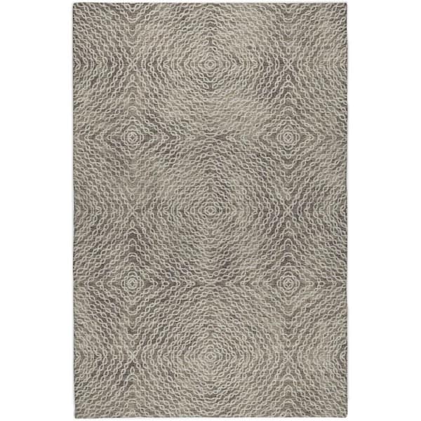 Dream Shag Premium Machine Washable Abstract ADS74 Mocha 10 ft. x 14 ft. Area Rug