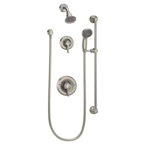 MOEN Double Handle Shower Trim Kit in Classic Brushed Nickel (Valve Not Included)