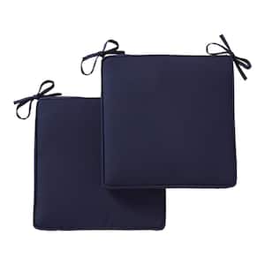 Sunbrella Navy Square Reversible Outdoor Seat Cushion (2-Pack)