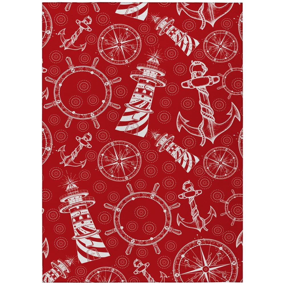 Addison Rugs Harpswell Red 8 Ft X 10 Ft Geometric Indoor Outdoor Area   Ruby Addison Rugs Area Rugs Ahp39ru8x10 64 1000 