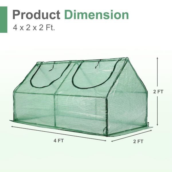 Aoodor 4 ft. W x 2 ft. D x 2 ft. H Portable Mini Greenhouse Kit