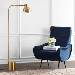Violetta 57.5 in. Brass Gold Floor Lamp with Gold Shade