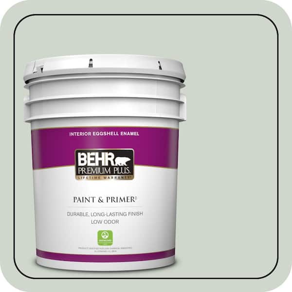 BEHR PREMIUM PLUS 5 gal. #ICC-48 Aspen Mist Eggshell Enamel Low Odor Interior Paint & Primer
