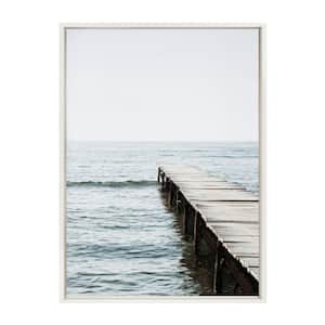 Sylvie "Lake Pier" by Amy Peterson Art Studio Framed Canvas Wall Art 23 in. x 33 in.