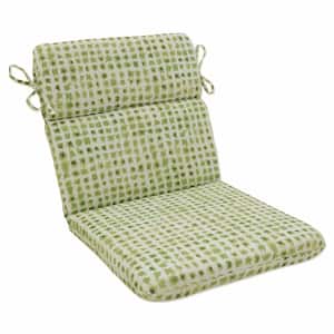 Abstract Outdoor/Indoor 21 in W x 3 in H Deep Seat, 1-Piece Chair Cushion with Round Corners in Green/Ivory Alauda