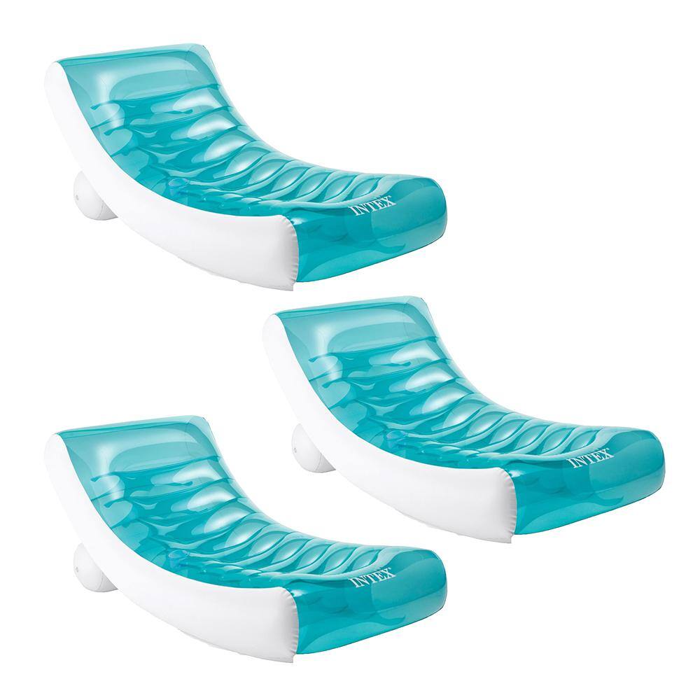 Intex Inflatable Rockin Lounge Pool Floating Raft Chair with Cupholder ...