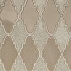 Roman Selection Iced Light Cream Arabesque 12-1/4 in. x 13-3/4 in. x 8 mm Glass Mosaic Tile