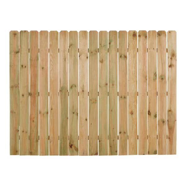 6ft. x 8ft. Pine Pressure Treated Privacy Dog-Ear Flat Wood Fence Panel
