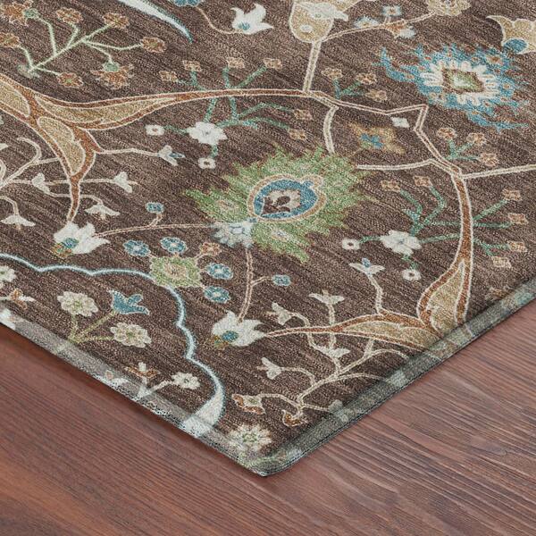 Mayfield Premium Machine Washable Abstract AMF2250 Brown 10 ft. x 14 ft. Area Rug