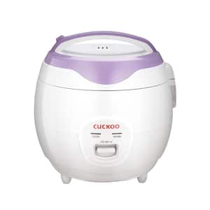 3.2 qt. 6-Cup White/Violet Electric Rice Cooker and Warmer