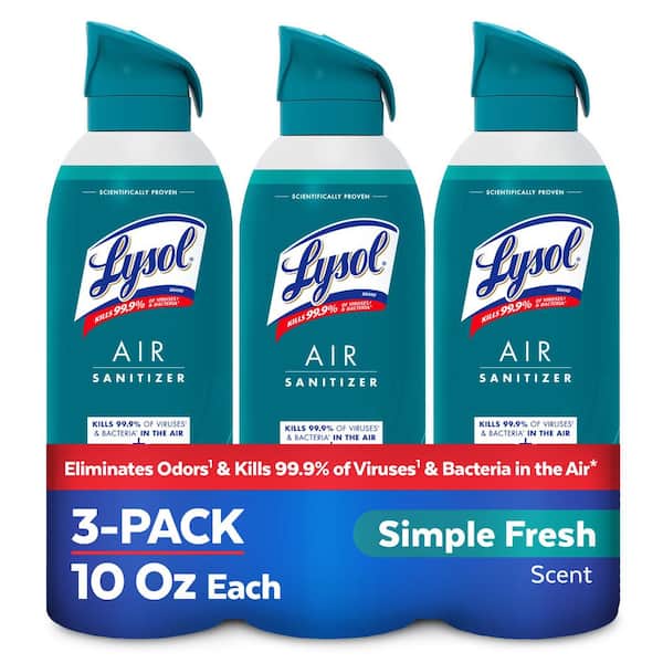 Air Sanitizer Spray, For Air Sanitization and Odor Elimination, Simple Fresh, 10 Fl. oz (3-Pack)