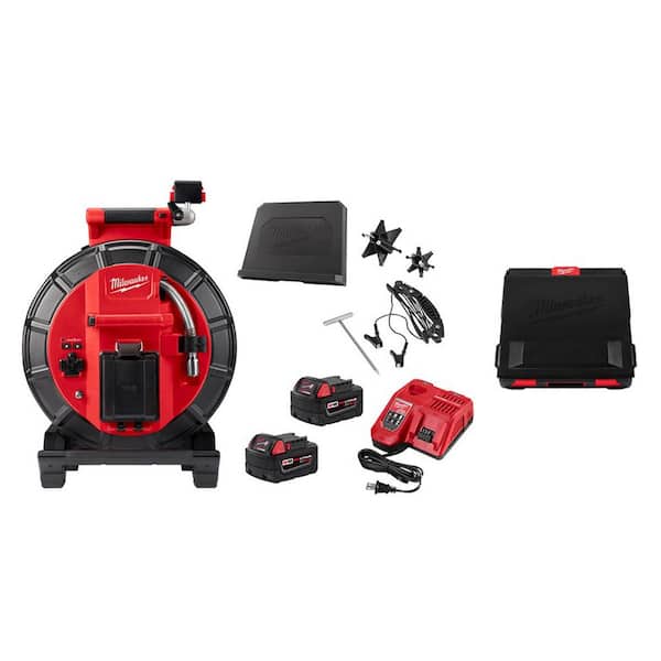 Milwaukee M18 18-Volt Lithium-Ion Cordless 120 ft. Pipeline Inspection System Image Reel Kit w/Inspection System Monitor (2-Tool)