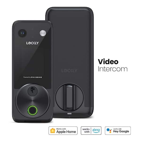 Vision 2K Video Zeno Matte Black Deadbolt Wi-Fi Doorbell Smart Lock,Home Key,Night Vision,Fingerprint, Siri/Alexa/Google