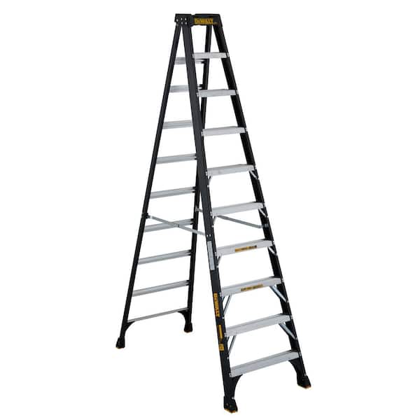 DEWALT 10 ft. Fiberglass Step Ladder(14.2 ft. Reach), 300 lbs. Load Capacity Type IA