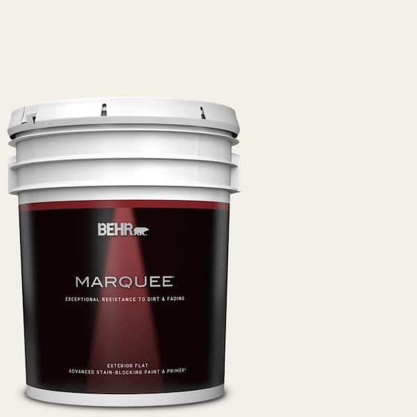 BEHR MARQUEE 5 gal. #W-F-610 White Fur Flat Exterior Paint & Primer