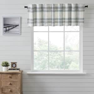 Pine Grove Plaid 72 in. L x 19 in. W Cotton Valance in Pine Green Soft White