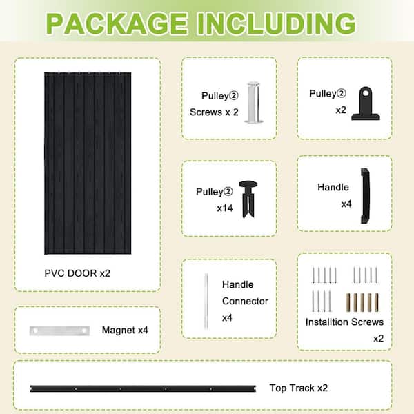 ARK DESIGN 120 in. x 80 in. Black Woodgrain Vinyl PVC Accordion