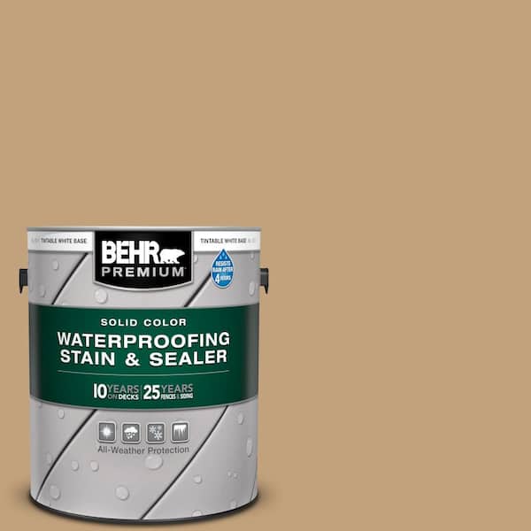 BEHR PREMIUM 1 gal. #SC-145 Desert Sand Solid Color Waterproofing Exterior Wood Stain and Sealer