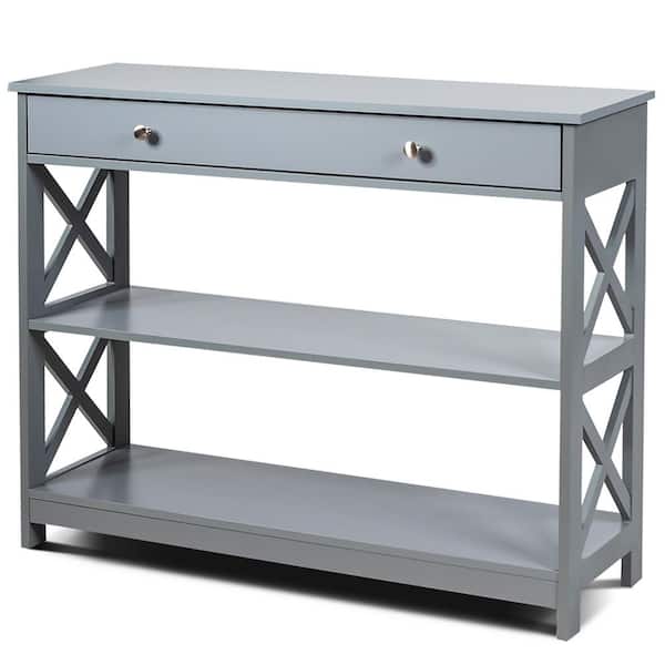 Mdf Wire Shelving Unit Entryway Table, Wire Shelving Table