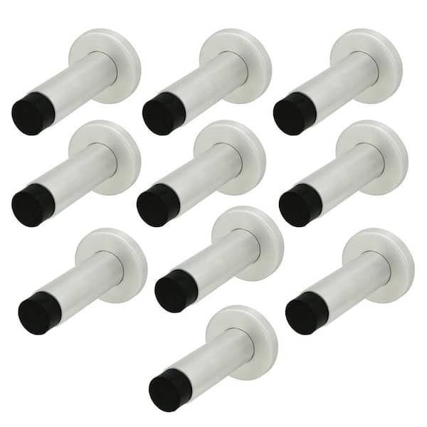 DSIX 3-3/16 in. L, 7/8 in. Dia Satin Stainless Steel Round Wall Mount Door Stop (10-Pack)