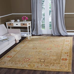 Antiquity Taupe/Beige 8 ft. x 10 ft. Border Area Rug