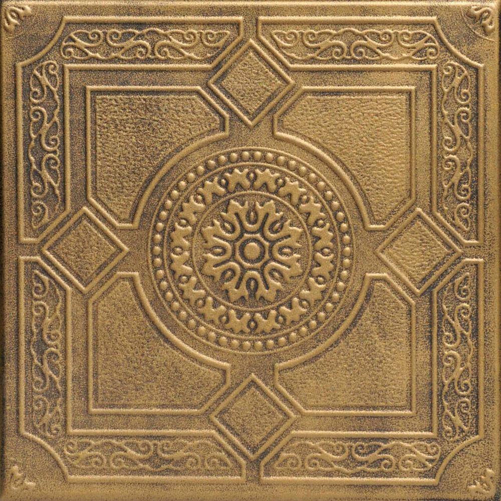 Antique Brass Victorian Faux Tin Glue-Up Ceiling Tile