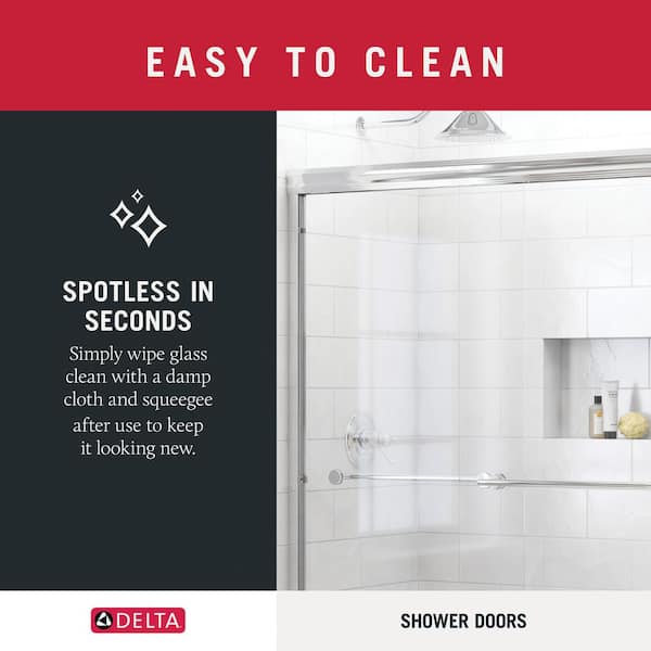 Everly 60 in. x 59-1/4 in. Mod Semi-Frameless Sliding Bathtub Door in Nickel and 3/8 in. (10mm) Rain Glass Everly 60 in. x 59-1/4 in. Mod Semi-Frameless Sliding Bathtub Door in Nickel and 3/8 in. (10mm) Rain Glass