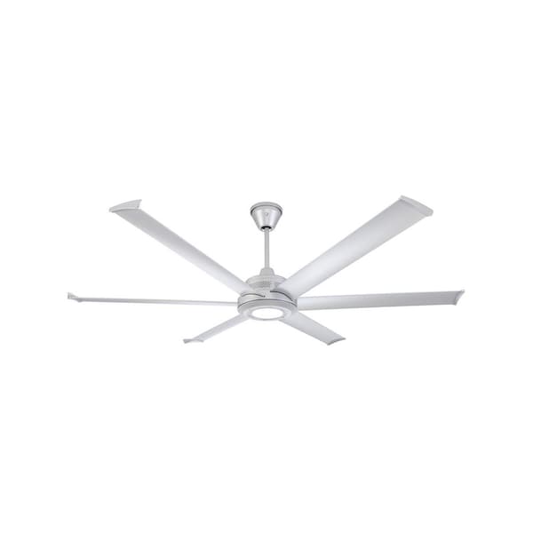 Mammoth 72 in. Smart Indoor/Outdoor Silver Universal Mount Ceiling Fan with 12 in. Downrod 2700K LED Remote & Phone App