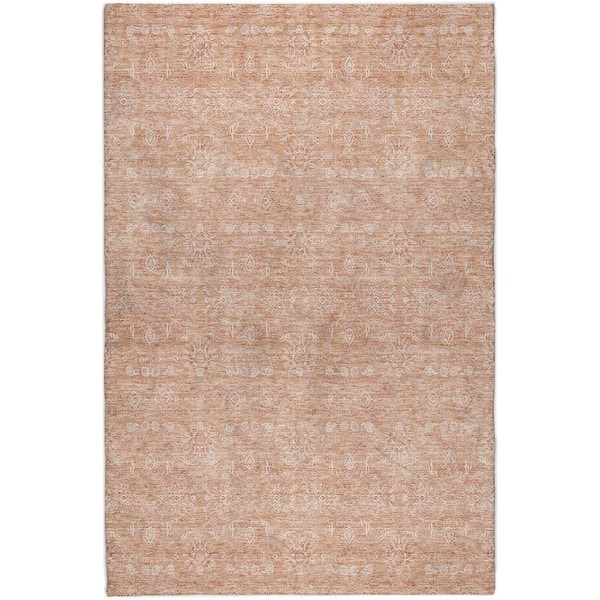 Dream Shag Premium Machine Washable Abstract ADS703 Coral 3 ft. x 5 ft. Area Rug
