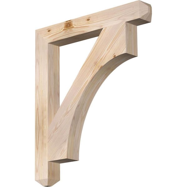 Ekena Millwork 3.5 in. x 32 in. x 28 in. Douglas Fir Westlake Craftsman Smooth Bracket