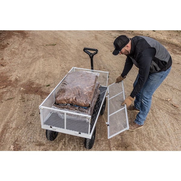 6 cu. ft. Steel Garden Cart, 13 in. Pneumatic Tires, 2-in-1 Pull or Tow Handle