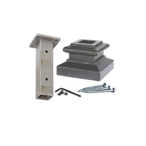 3.1 in. x 2.3 in. Level Base Mounting Kit for 1-3/16 in. Square Iron Newel Posts Ash Grey