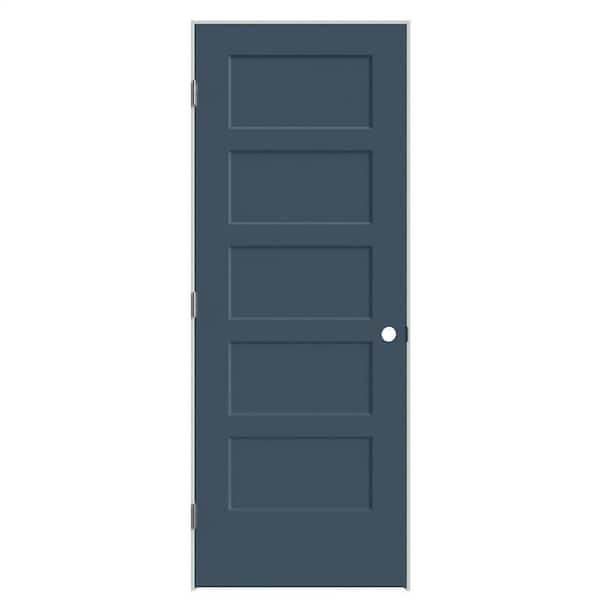 Masonite 28 in. x 80 in. 5-Panel Bayshore Right-Hand Hollow Night Tide Molded Composite Single Prehung Interior Door w/ Flat Jamb
