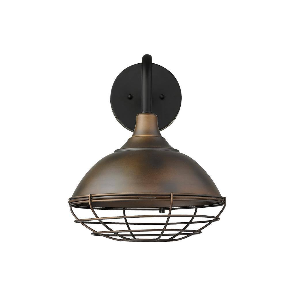 Afton Oil-Rubbed Bronze Industrial Outdoor Wall Light