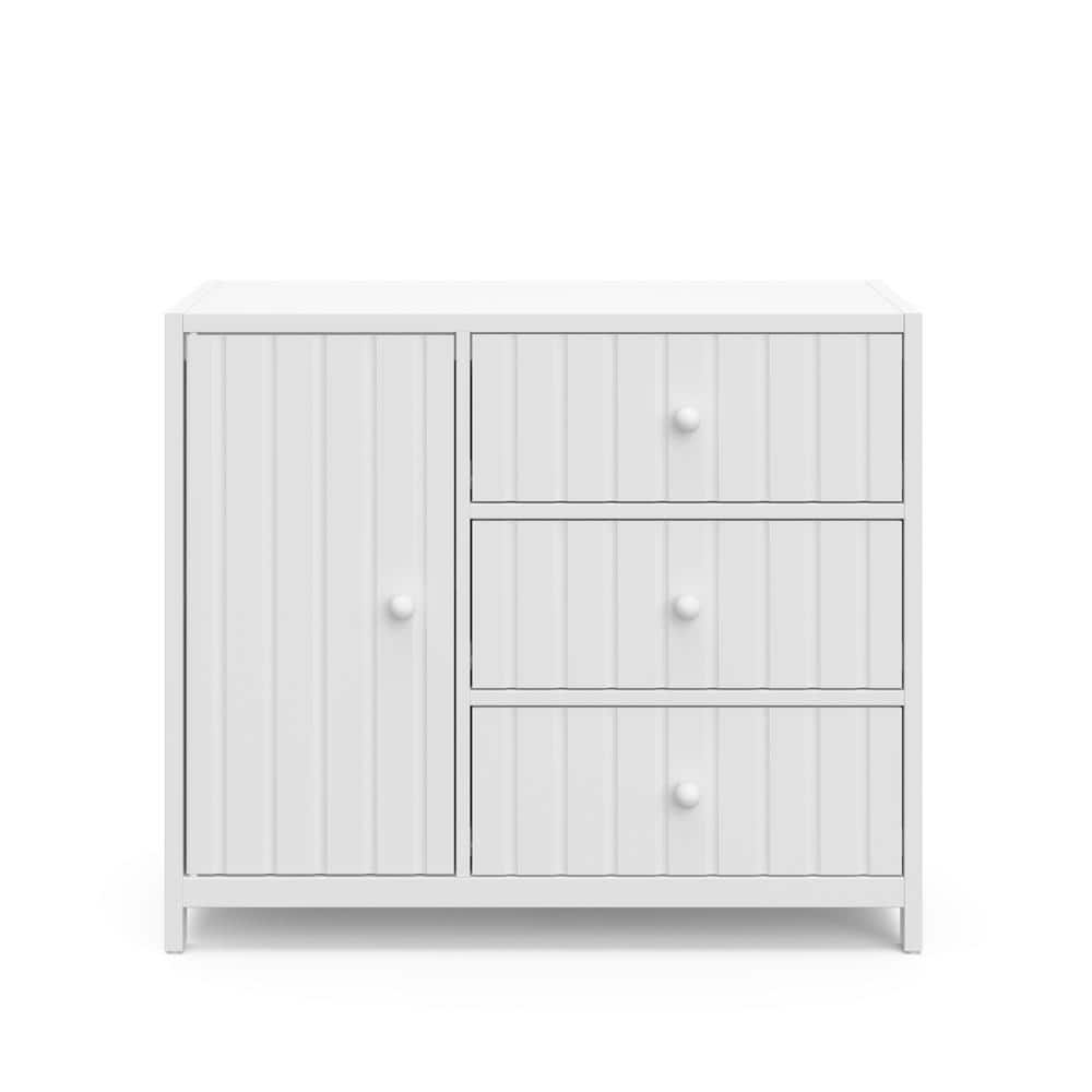 White GREENGUARD Certified 3-Drawer Combo Nursery Dresser