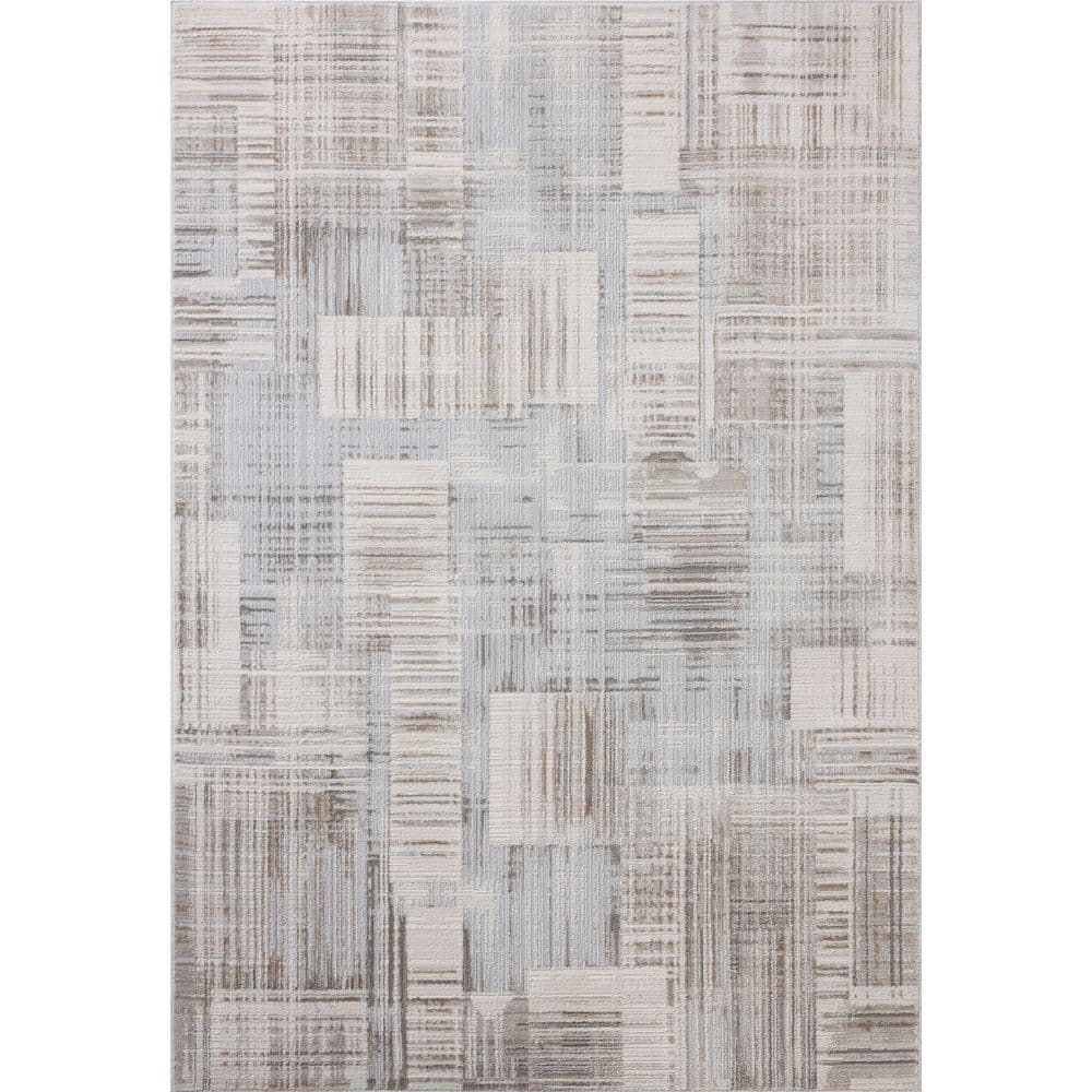 Hollis Pebble / Ivory 6 ft. 7 in. x 9 ft. 3 in. Contemporary Area Rug price history on PriceWatchPro