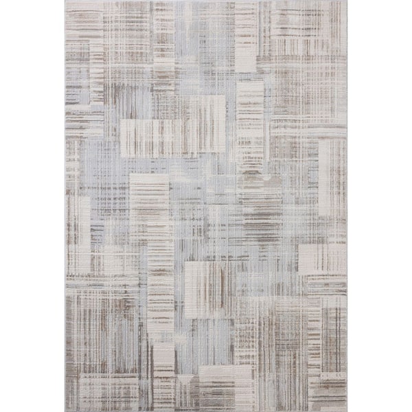 Hollis Pebble / Ivory 9 ft. 2 in. x 13 ft. Contemporary Area Rug