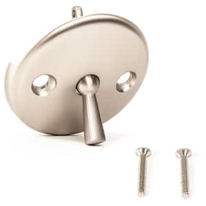 Bath Tub/Bathtub Drain Trip Lever Overflow Face Plate with Matching Screw for Waste and Overflow in Brushed Nickel