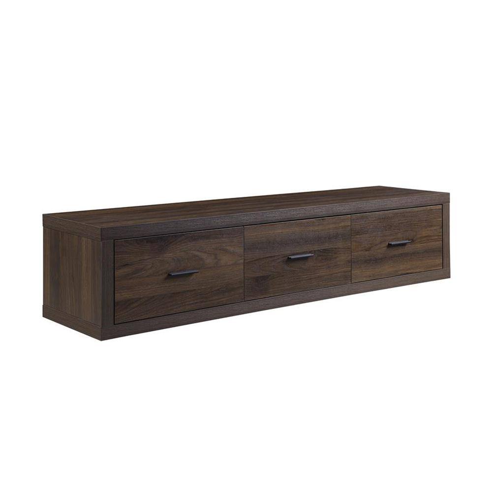 Harel 62'' Walnut Finish Media Console with Storage Cabinet