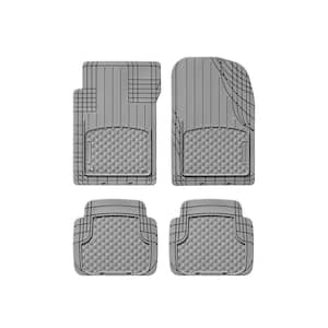 Grey 19 in. x 27 in. Advanced Rubber-Like Thermoplastic Elastomer (TPE) Compound Car Mat (4-Piece)